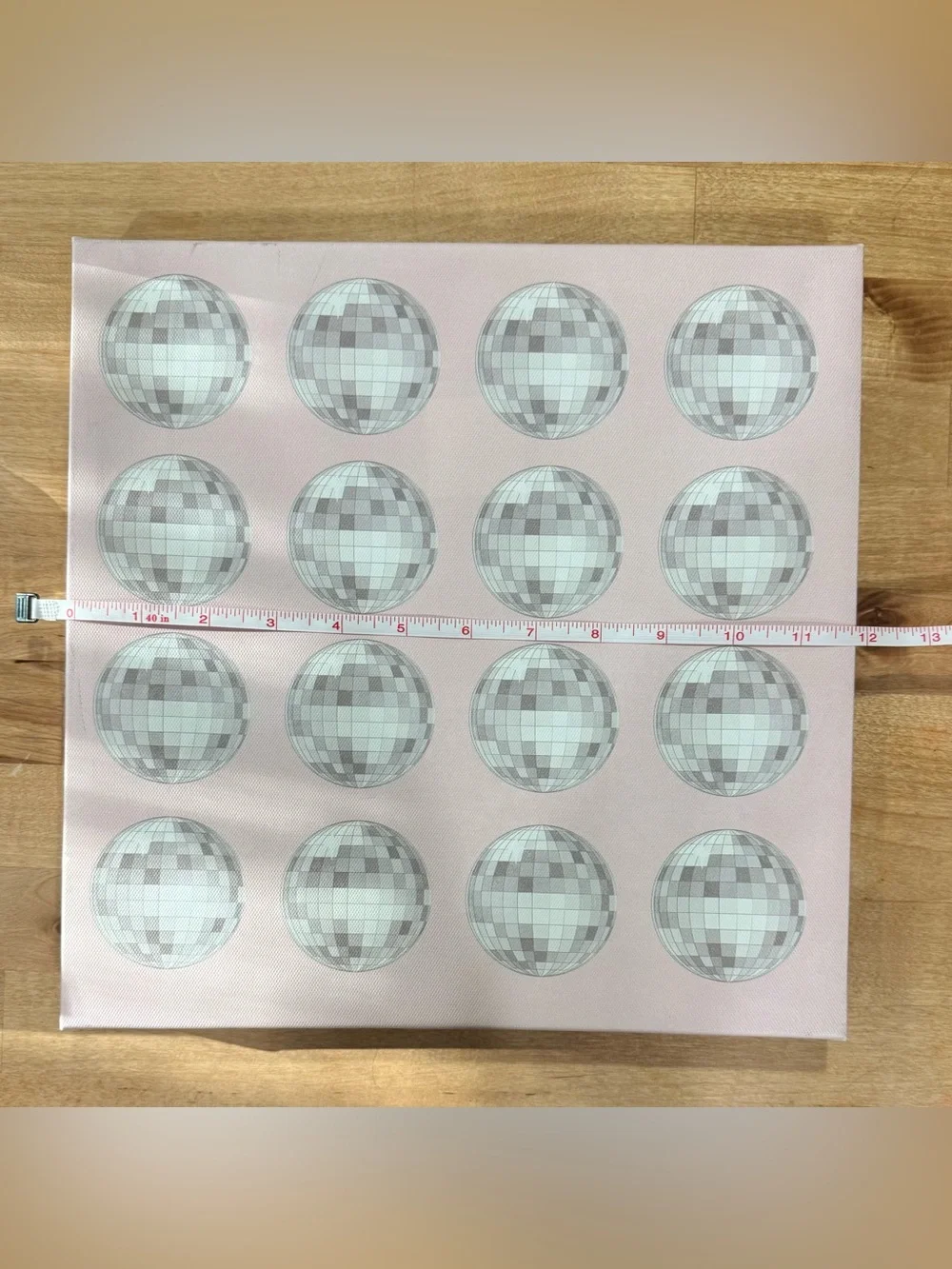Pastel Pink disco ball Wall Art Canvas